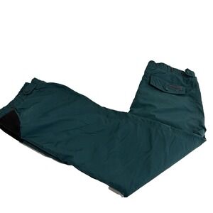 Columbia Waterproof Insulated Cuffed Ski Snow Pants Mens M Green Elastic Waist‎